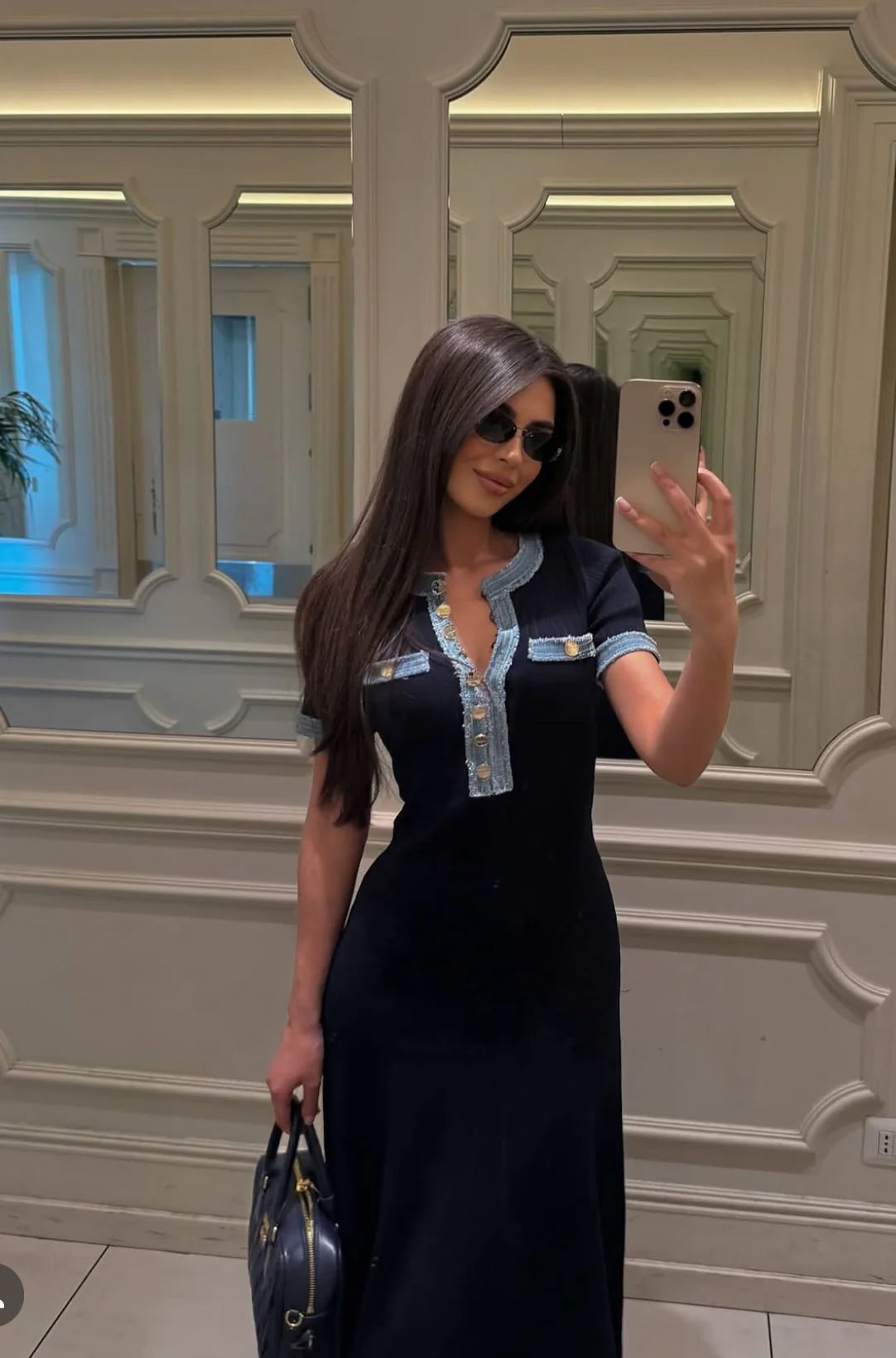 Buttoned Ribbed Dress