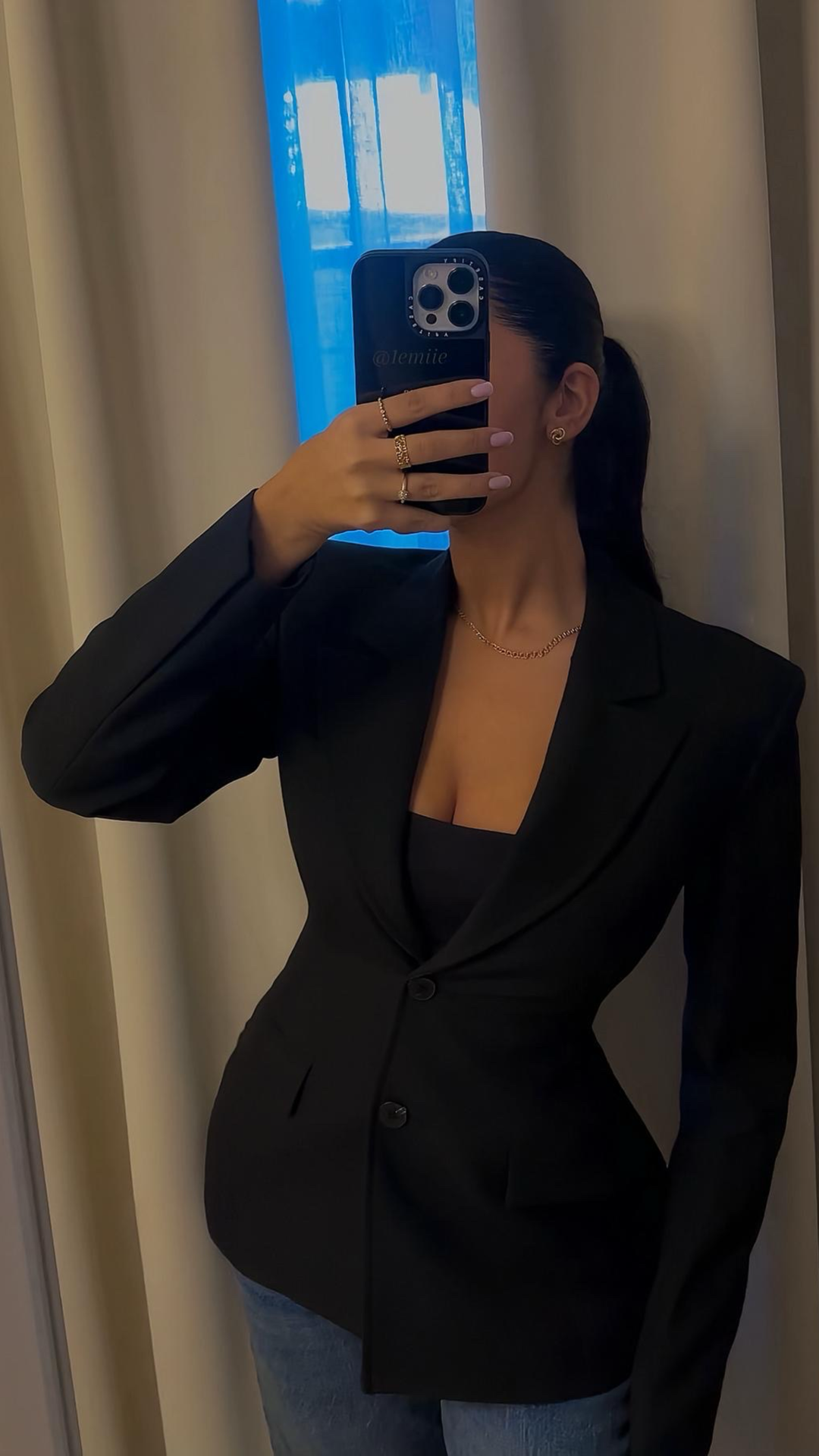 Taillierter Blazer Schwarz